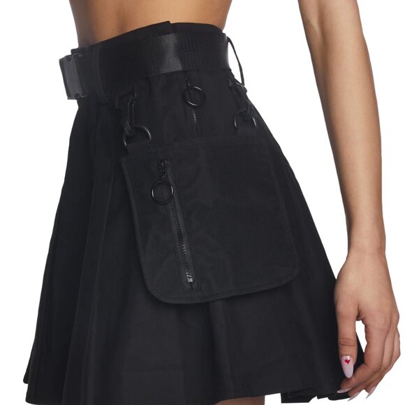 Dolls Kill Current Mood Devious High Security Utility Skirt - Black Women's XS - Picture 4 of 8
